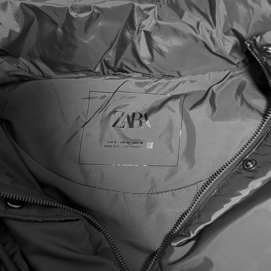 자라 숏 푸퍼 패딩 조끼 베스트 카키 상품이미지4