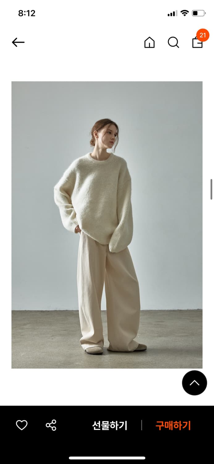 새상품)파사드패턴 알파카클라우드니트 아이보리 상품이미지8