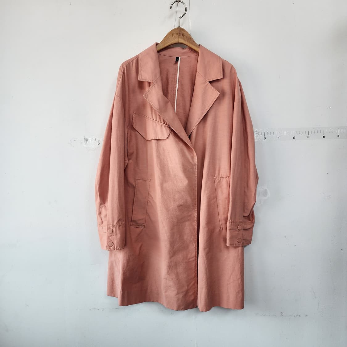 베네통 핑크색 롱 트렌치 코트 상품이미지1