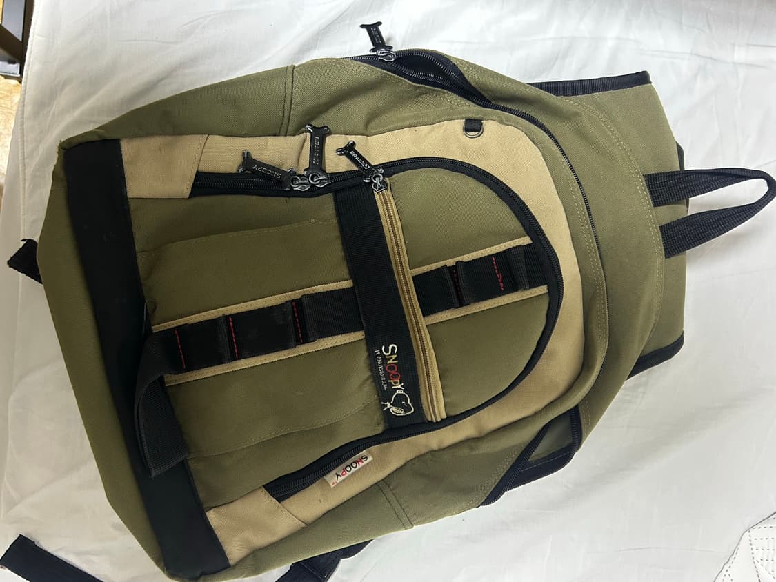 스누피 카키 빈티지 백팩 상품이미지2