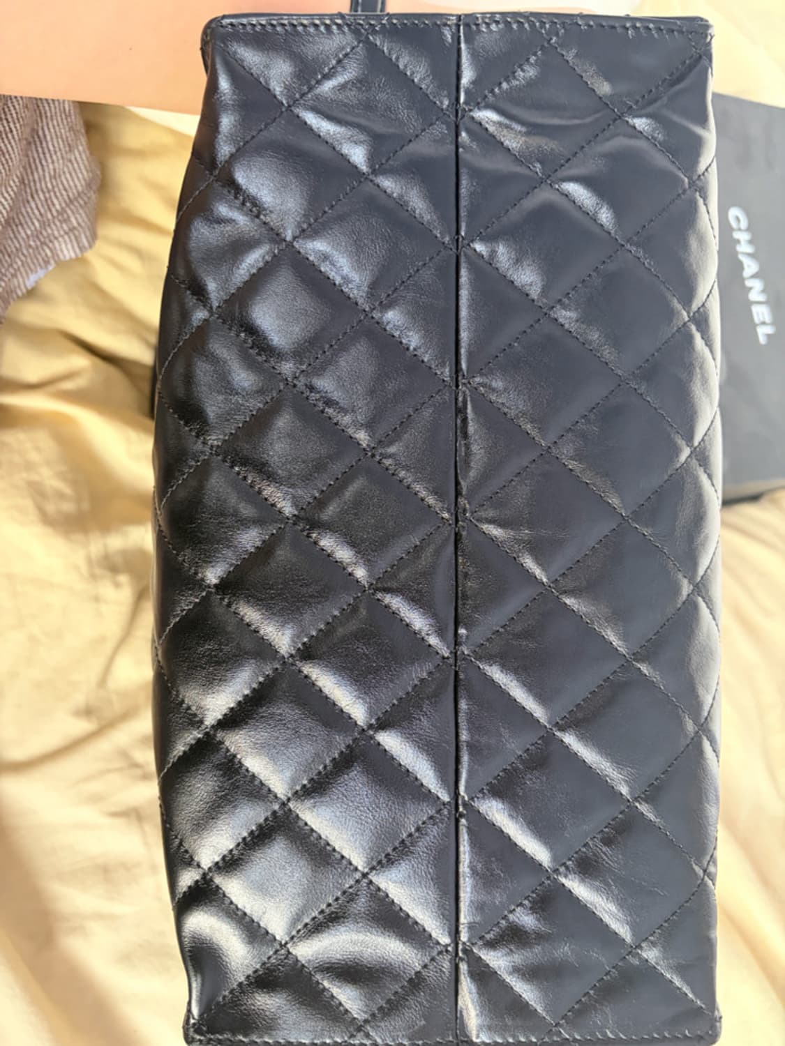 샤넬 25백 미디움 유광 카프스킨 초기 버전 초하이 상품이미지9