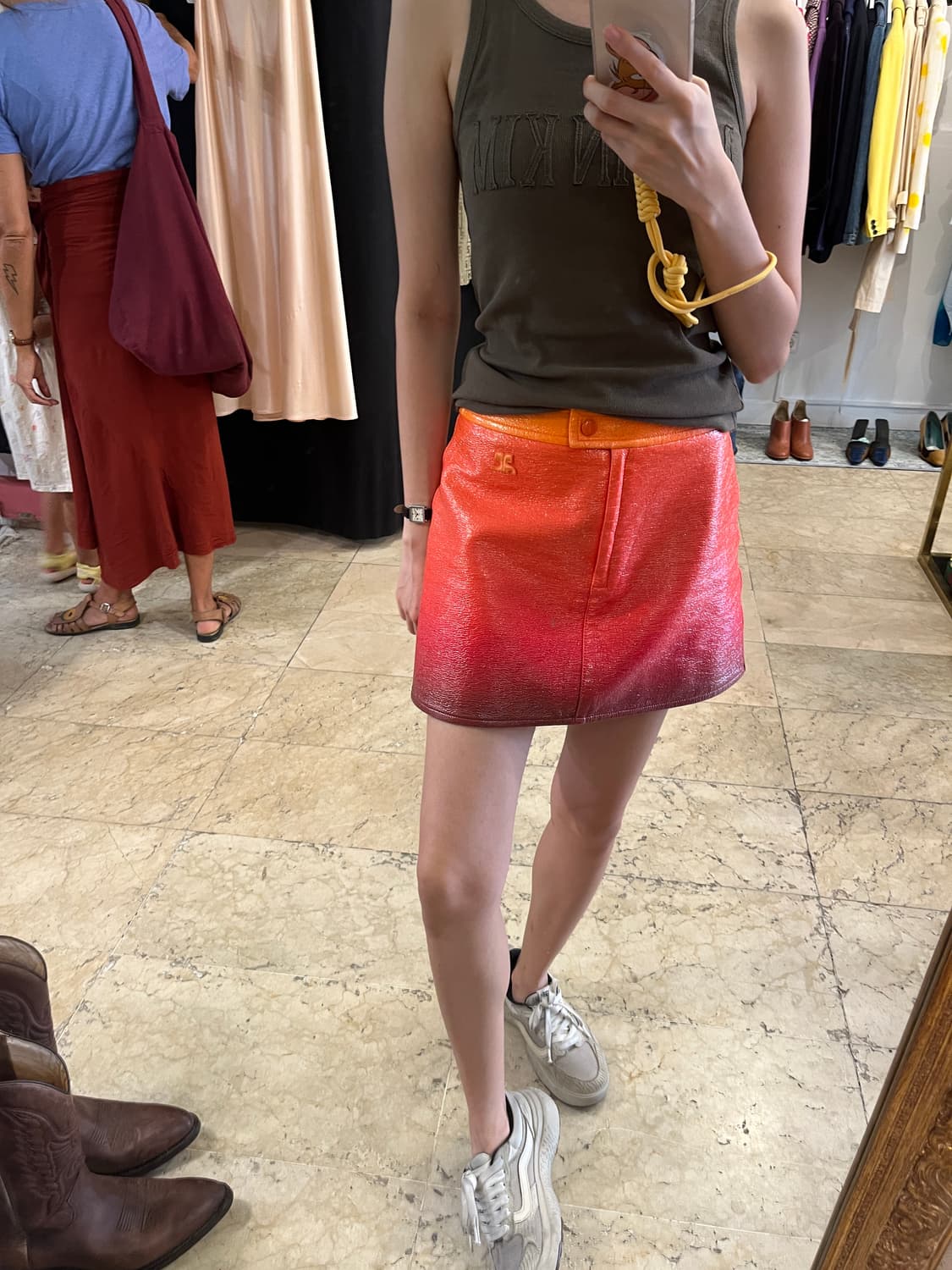 희귀템) 꾸레쥬 courreges 오렌지 그라데이션 미니스커트 상품이미지8