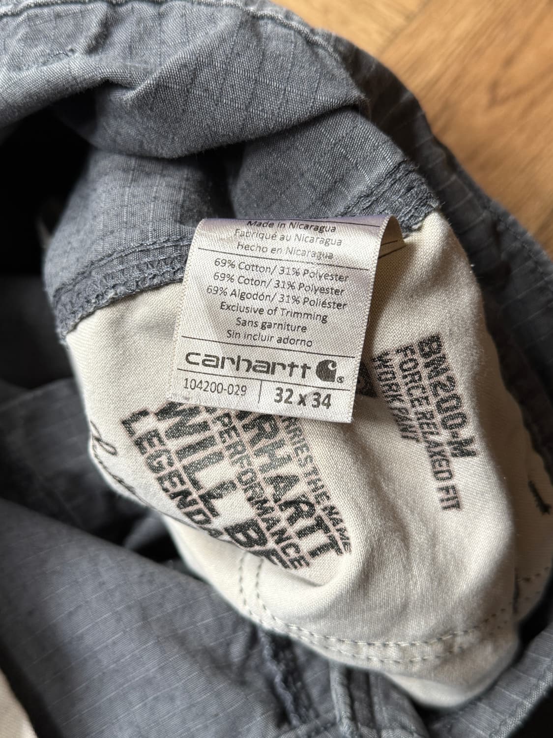 [32]칼하트 USA 차콜그레이 립스탑 워크 카고 팬츠 상품이미지8