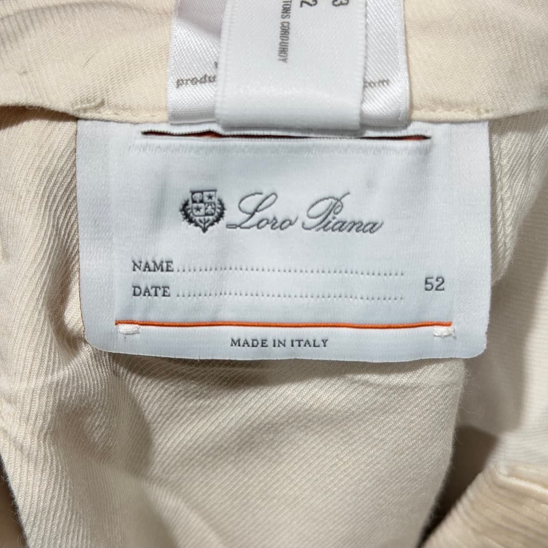 (A+/52) / 로로피아나 코듀로이 코튼 팬츠 아이보리 상품이미지10