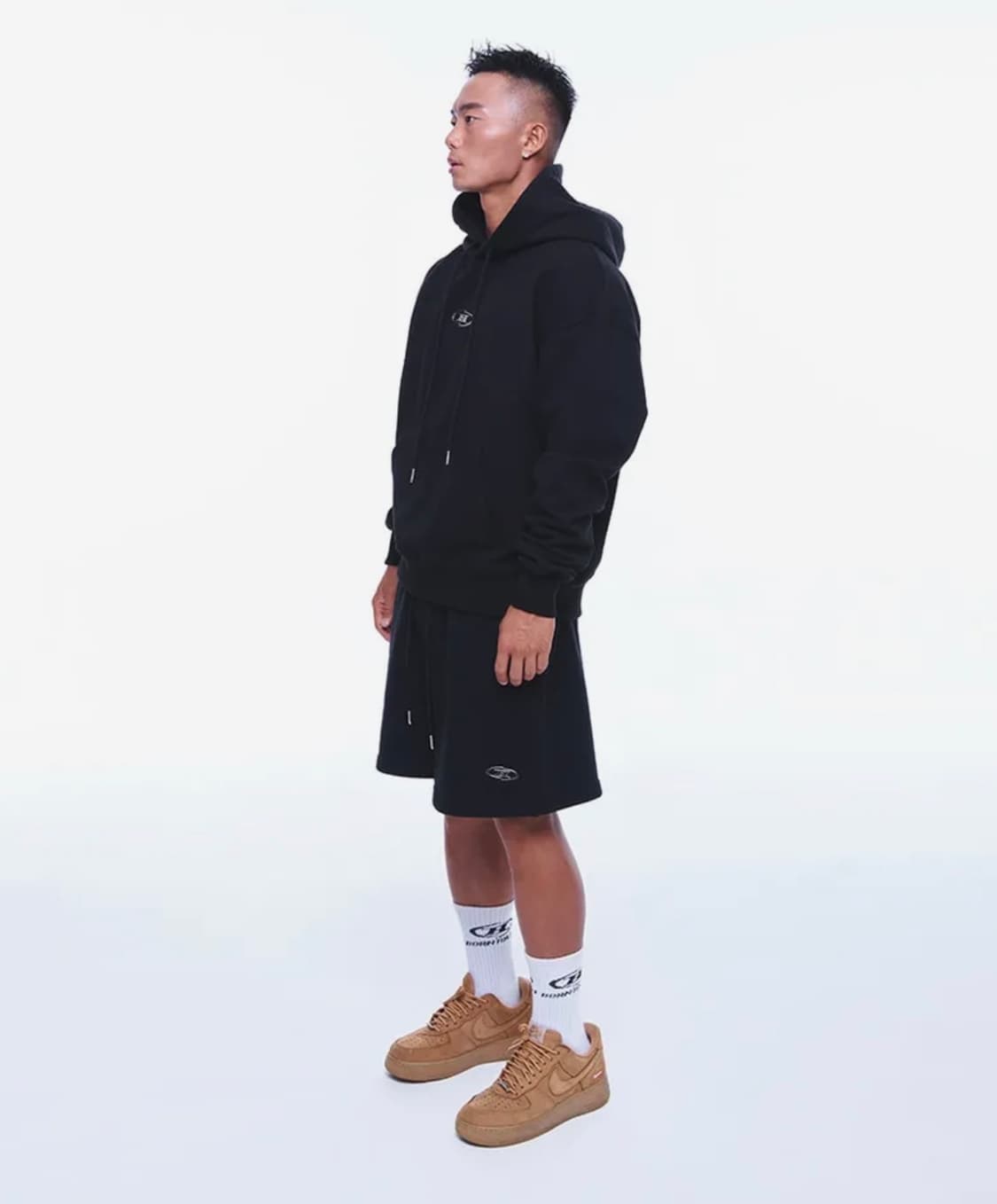 (3)본투윈 빅 크롬 B 로고 후디 블랙 후드티 상품이미지2