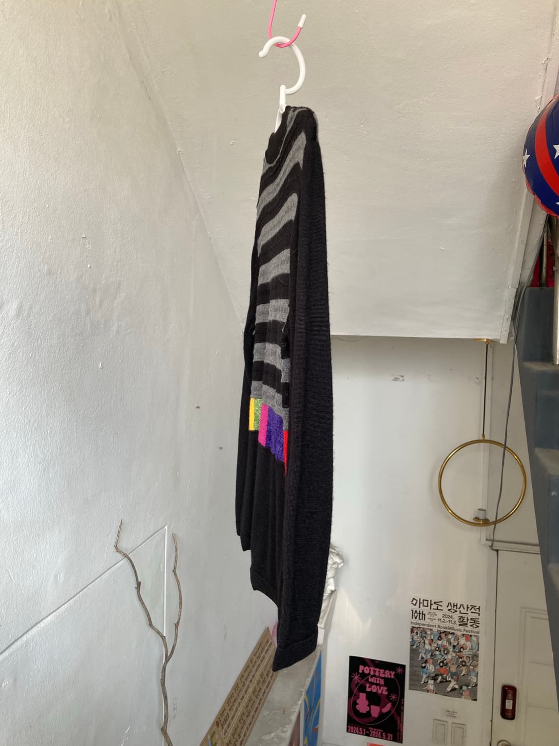 블랙 스트라이프 니트탑 상품이미지7