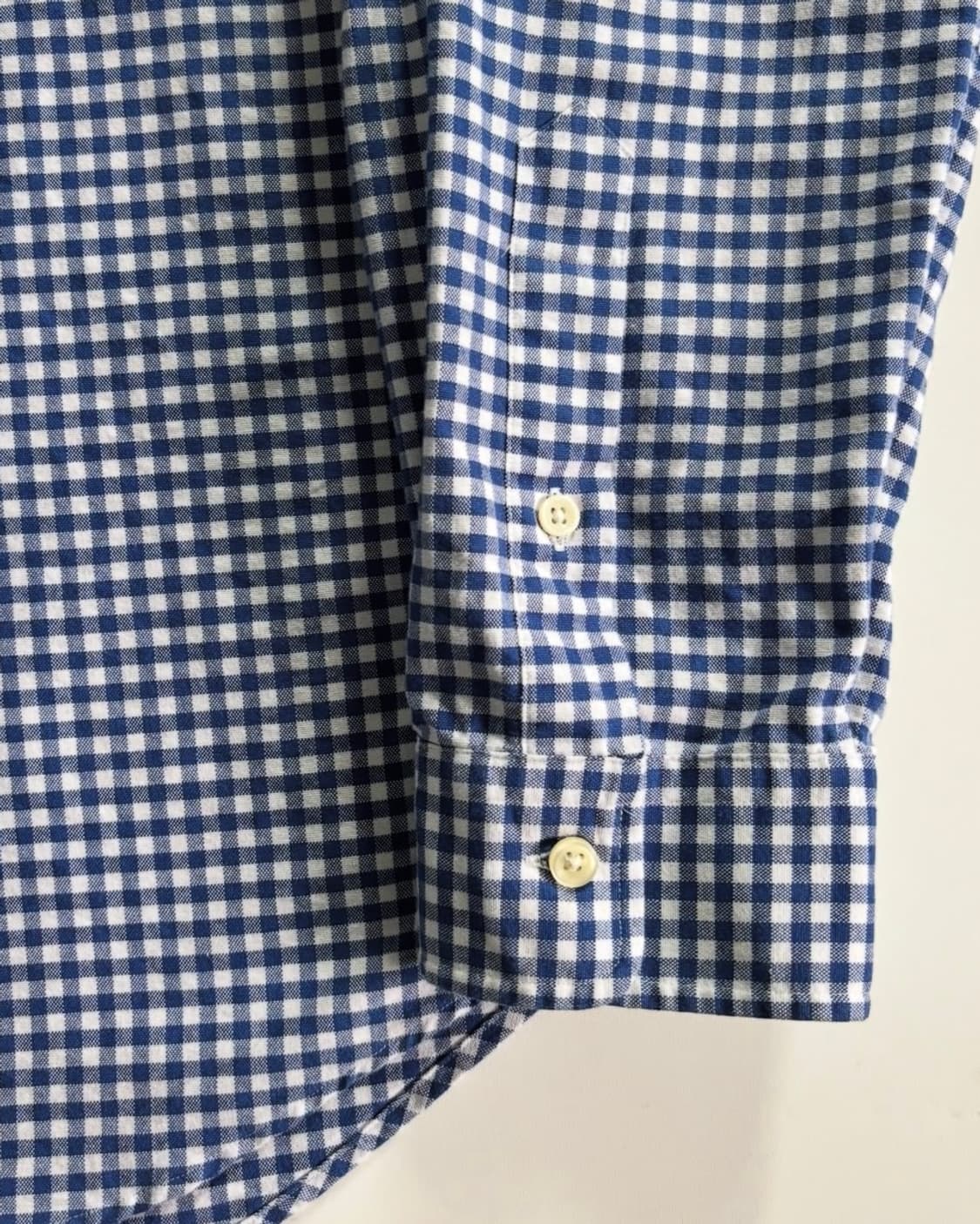 Polo 폴로 랄프로렌 신형 큐알 깅엄체크 블루 셔츠 상품이미지5