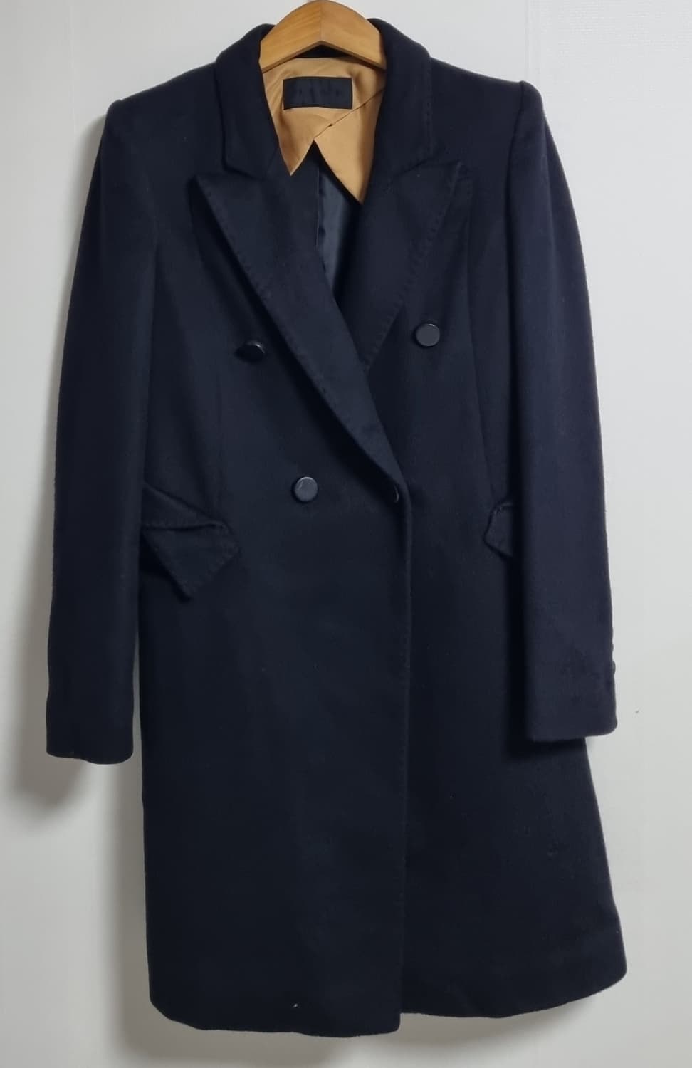 XS (44) 한섬 마인 블랙 캐시미어100% 코트 상품이미지1