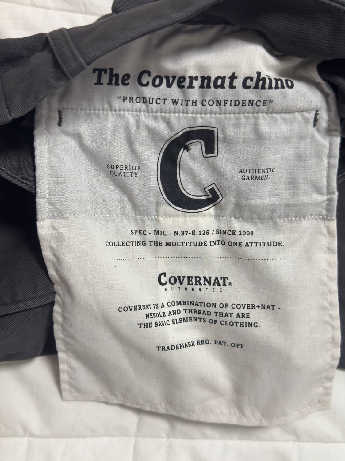 커버낫 와이드 치노 팬츠 차콜 라지 상품이미지4