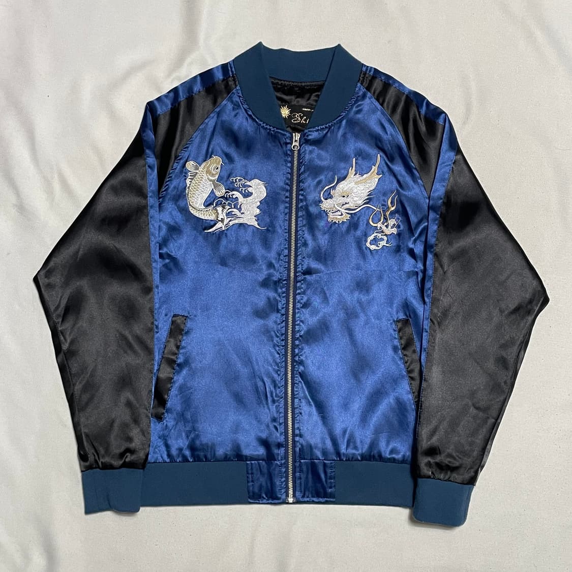 48 vtg 블루 잉어&용자수 스카쟌 상품이미지2