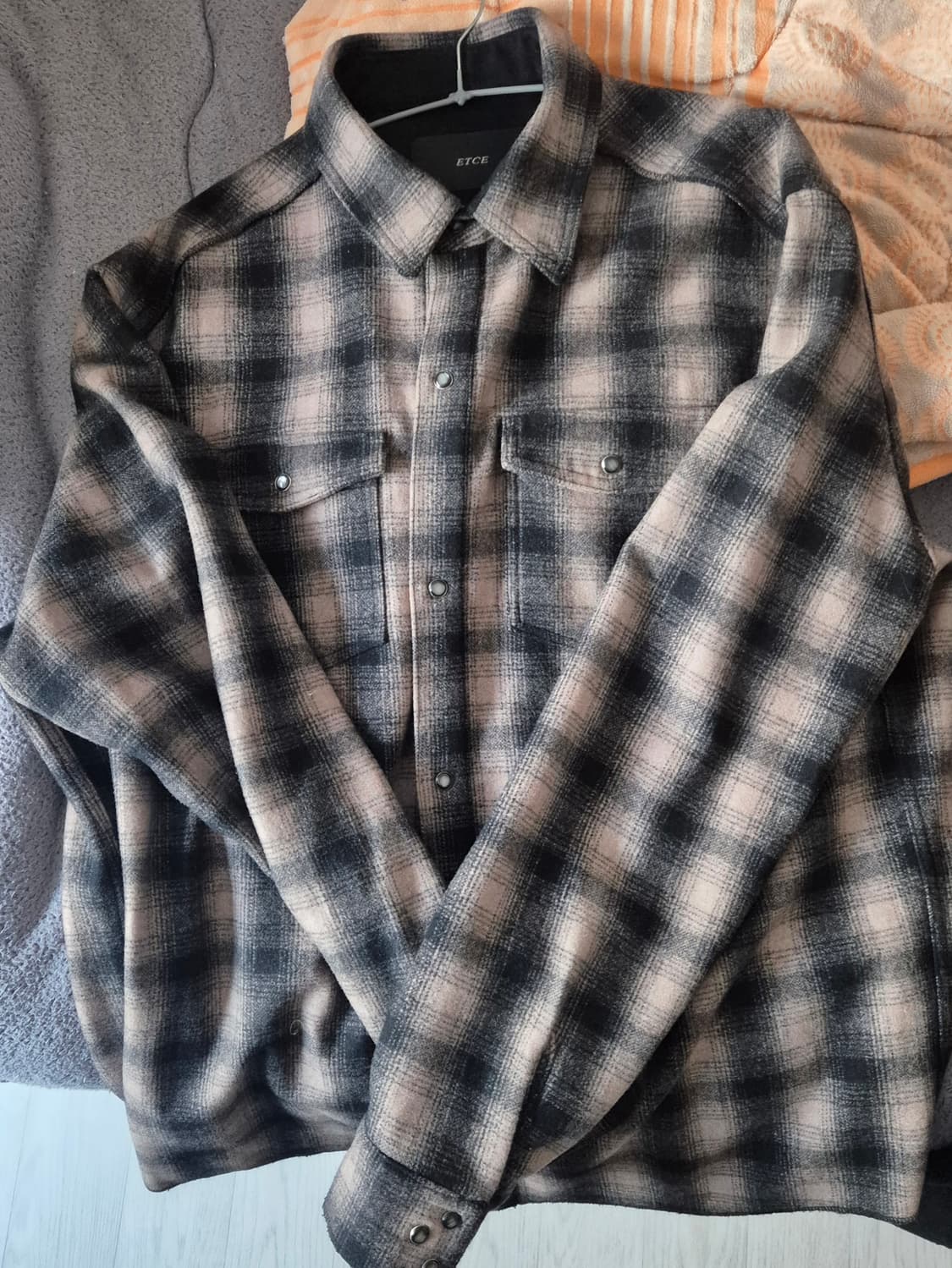 etce 헤비 울 체크 셔츠 L 판매 상품이미지3
