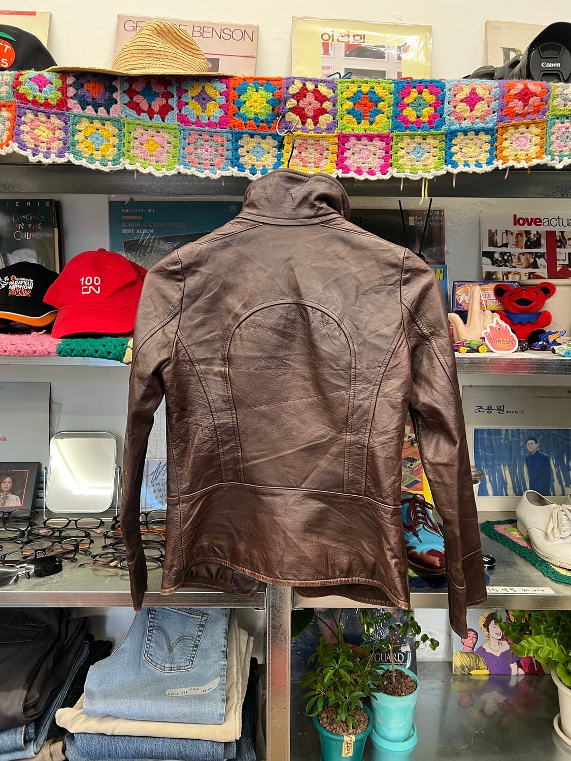 Vintage Brown Real Leather Jacket 상품이미지2