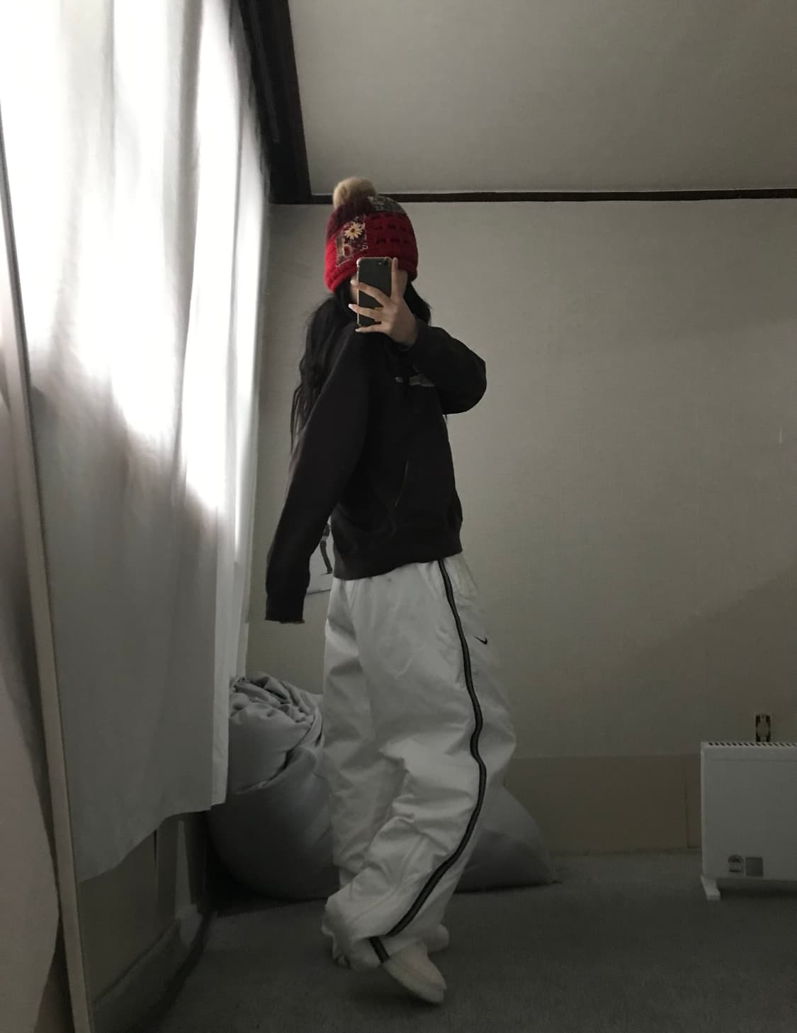 나이키 화이트 와이드핏 트레이닝 팬츠 상품이미지6