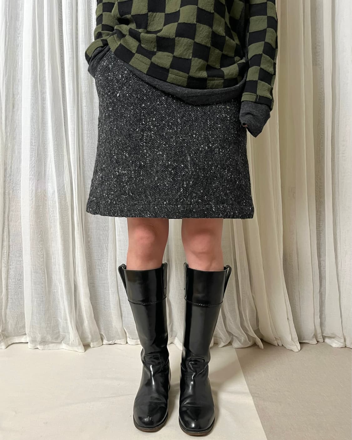 80s 꼼데가르송 프랑스 트위드 스커트 Comme des garcons 상품이미지1