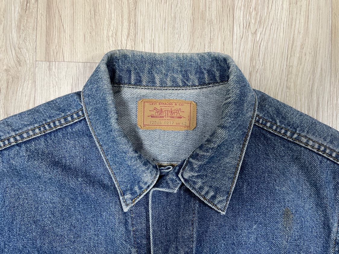 100) 80's 리바이스 3rd 중청워싱 4포켓 데님자켓(미국제) 상품이미지3