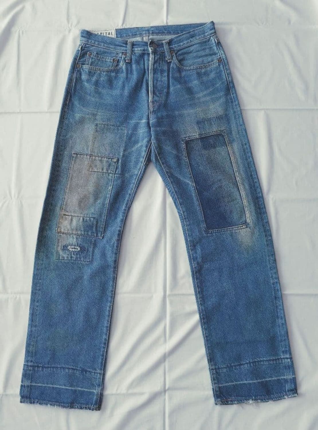 캐피탈 패치워크 리메이크 데님 팬츠 상품이미지1