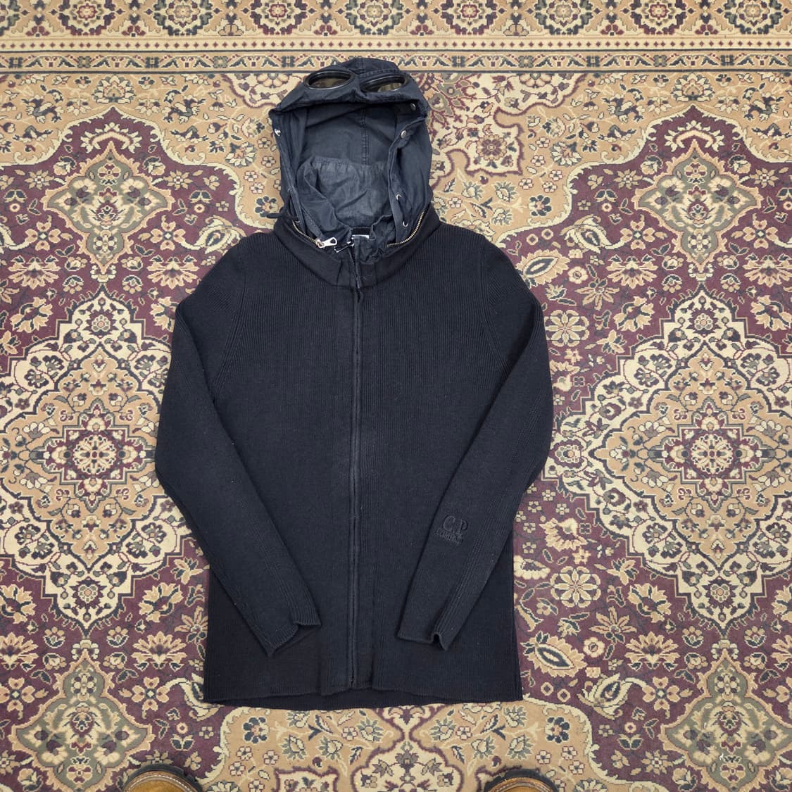 cp컴퍼니 고글 니트 후드 집업 95 상품이미지1