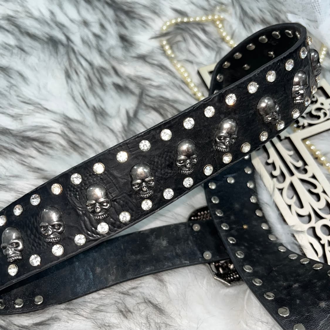 펑크 스컬팬던트 벨트 상품이미지3