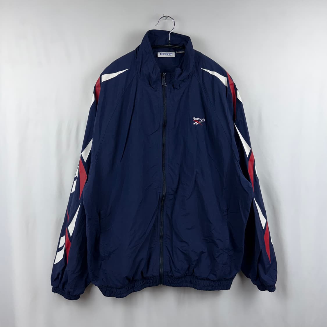 (XL) 리복 올드스쿨 로고플레이 우븐 바람막이 자켓 네이비 상품이미지2