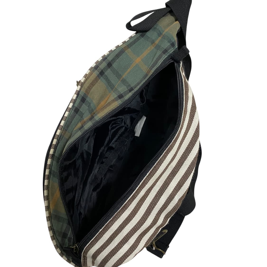 체크 배색 패치워크 슬링백 상품이미지3