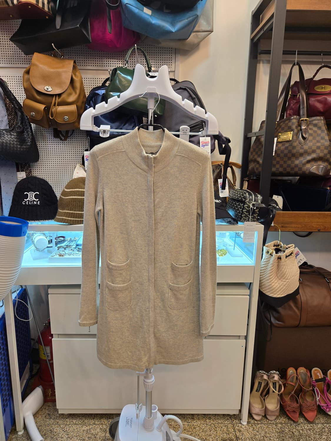 [쿨거환영]사바티에 캐시미어 100% 롱 집업 가디건 상품이미지1