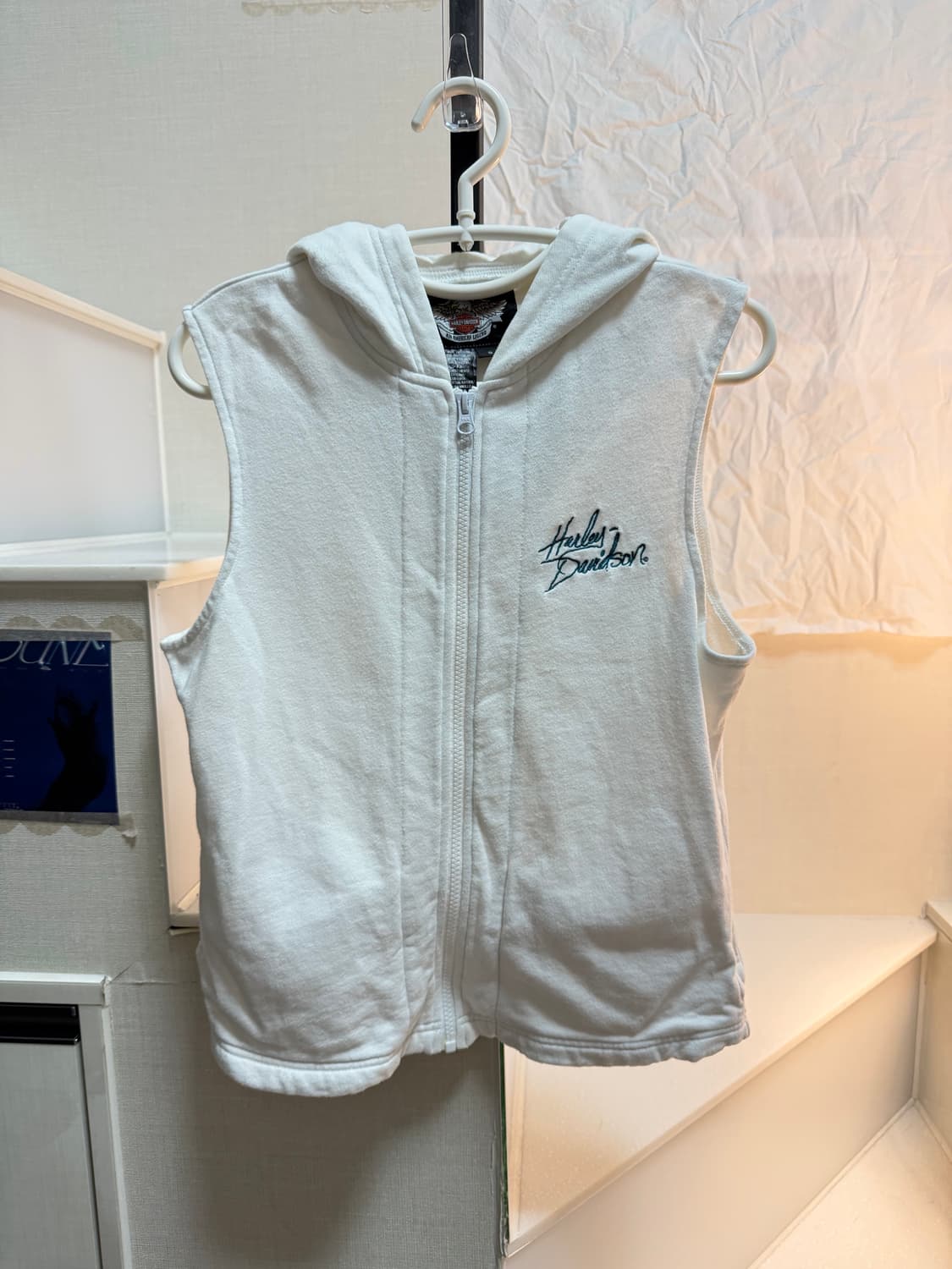 할리데이비슨 화이트 후드조끼 상품이미지1