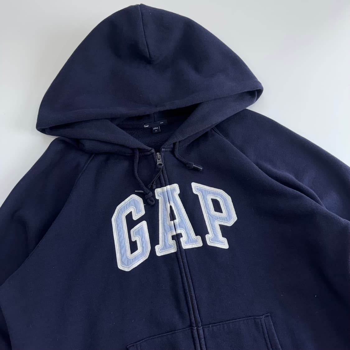 Gap 갭 스카이블루 체크 로고 네이비 후드집업  상품이미지4