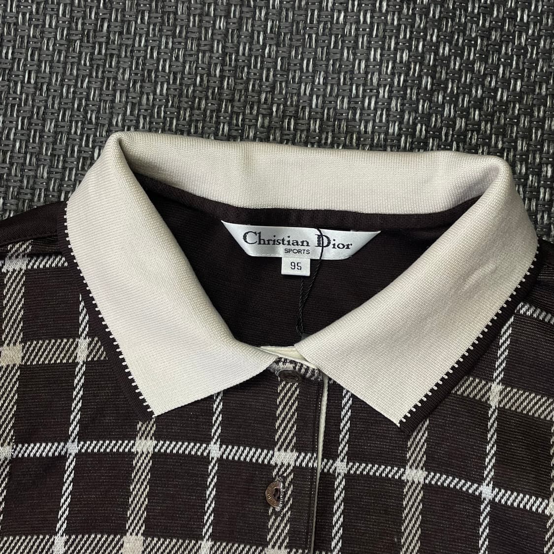 크리스찬디올스포츠 브라운 체크 패턴 카라니트 95 상품이미지4