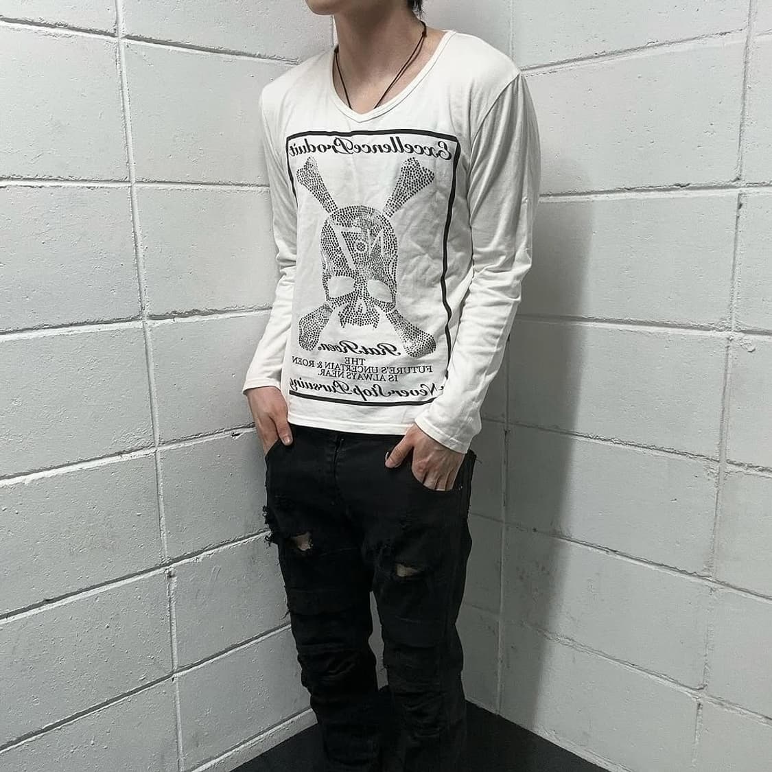 Roen skull printing sleeve 상품이미지2