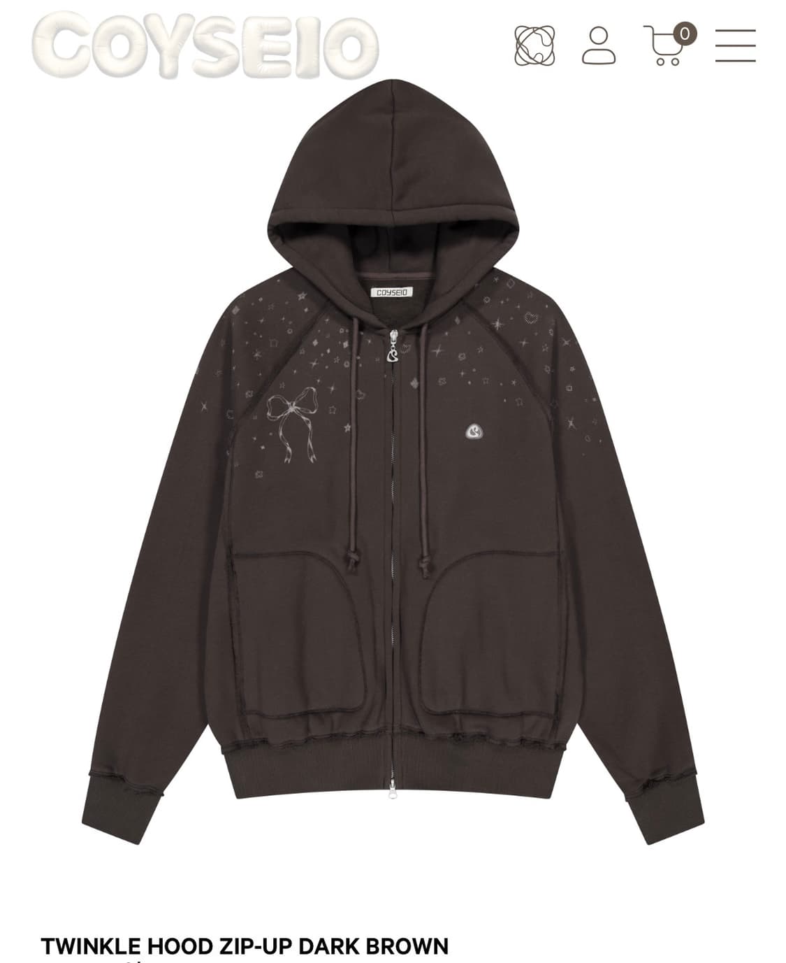 코이세이오 트윙클 후드집업 브라운 상품이미지1