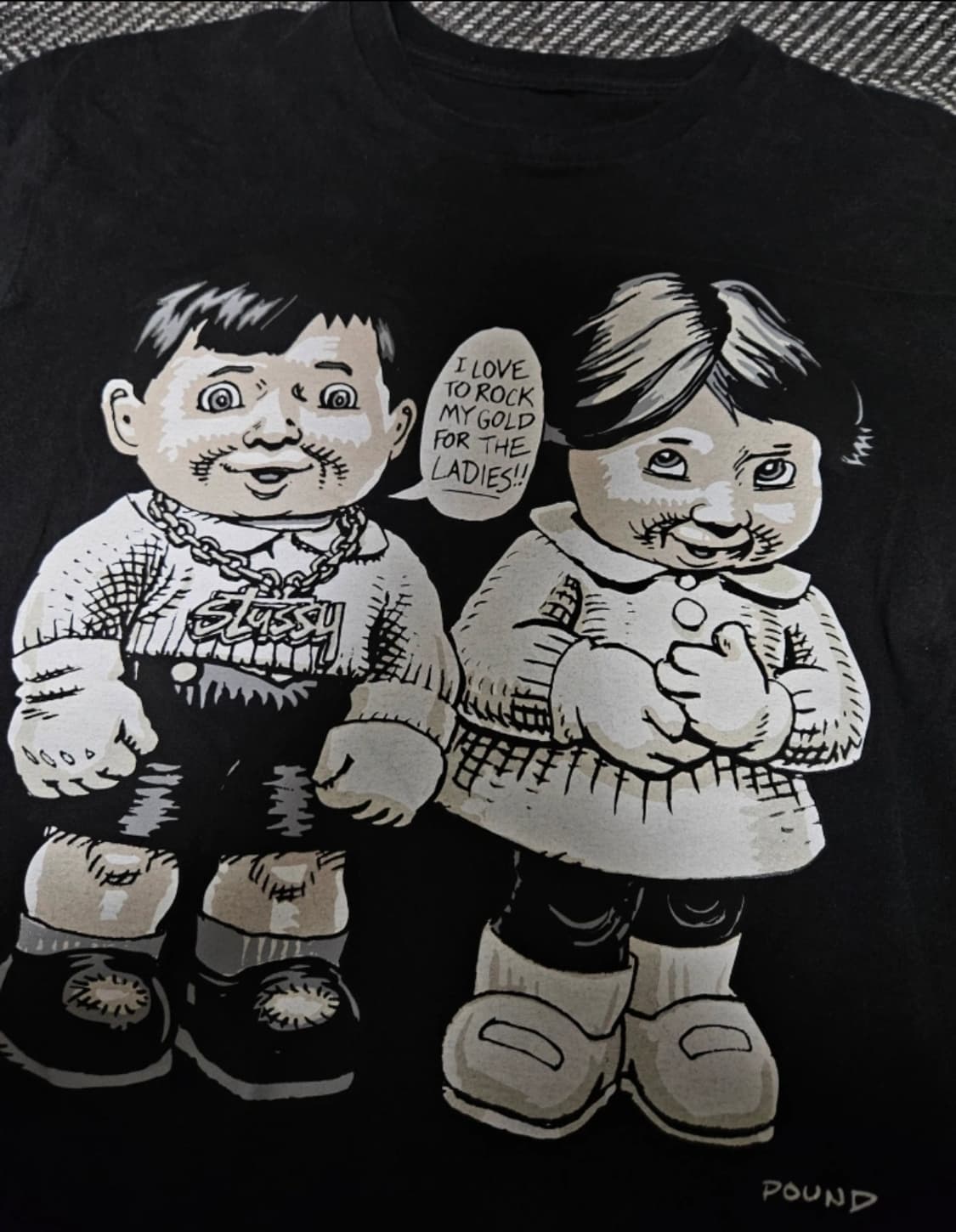 스투시 x 파운드 빈티지 반팔 블랙 상품이미지3