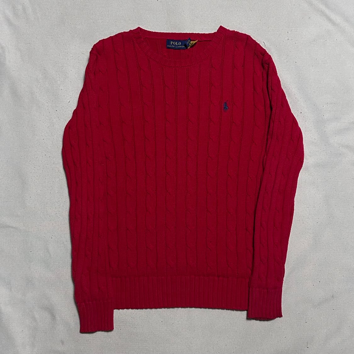 S 폴로랄프로렌 레드 케이블 니트 상품이미지2