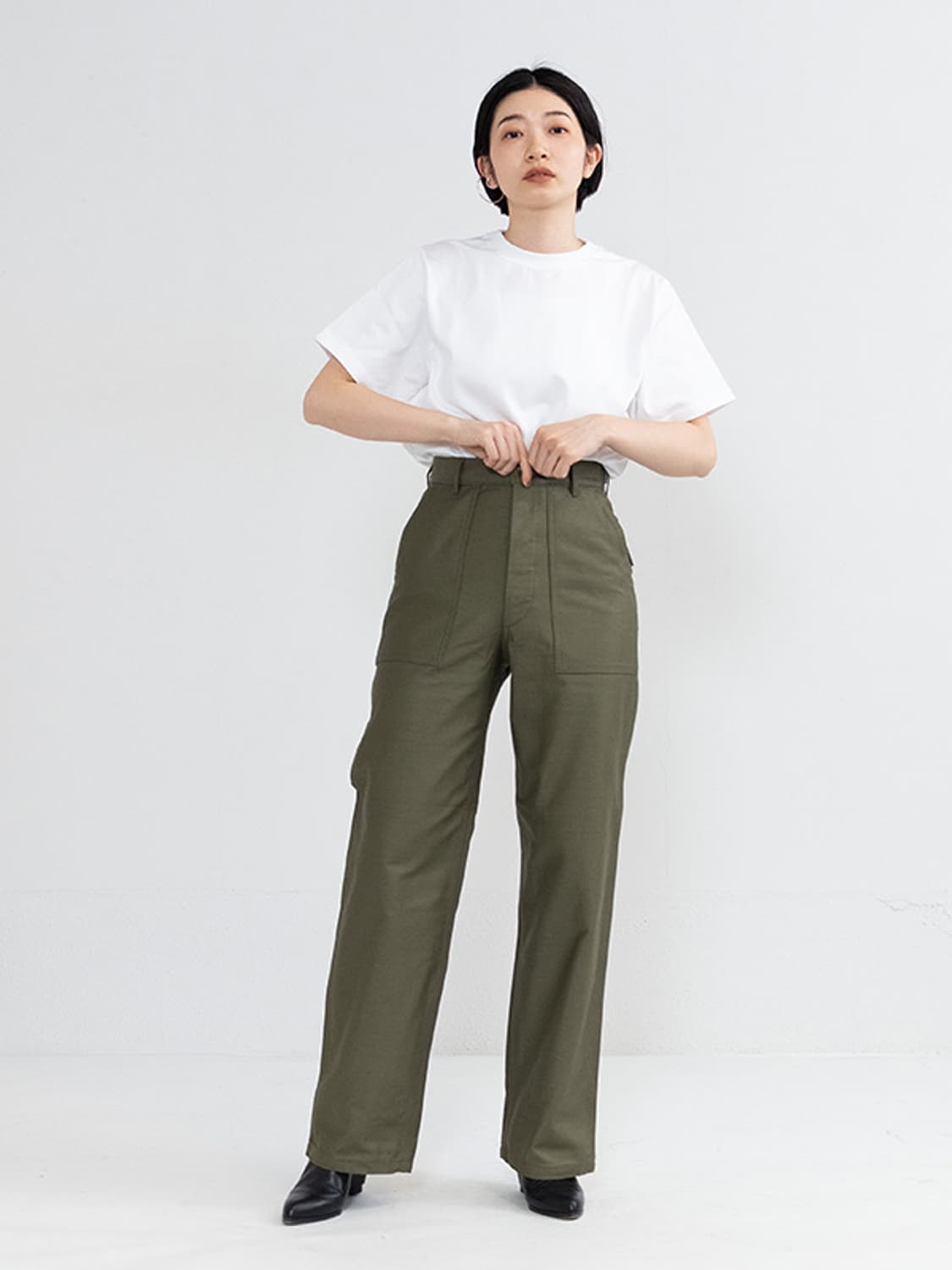 HYKE Baker Pants 카키 3 상품이미지1