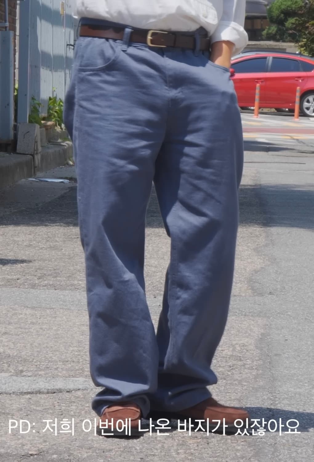 마이라이브러리 Washed Cotton Pants - Mid Blue S 상품이미지4
