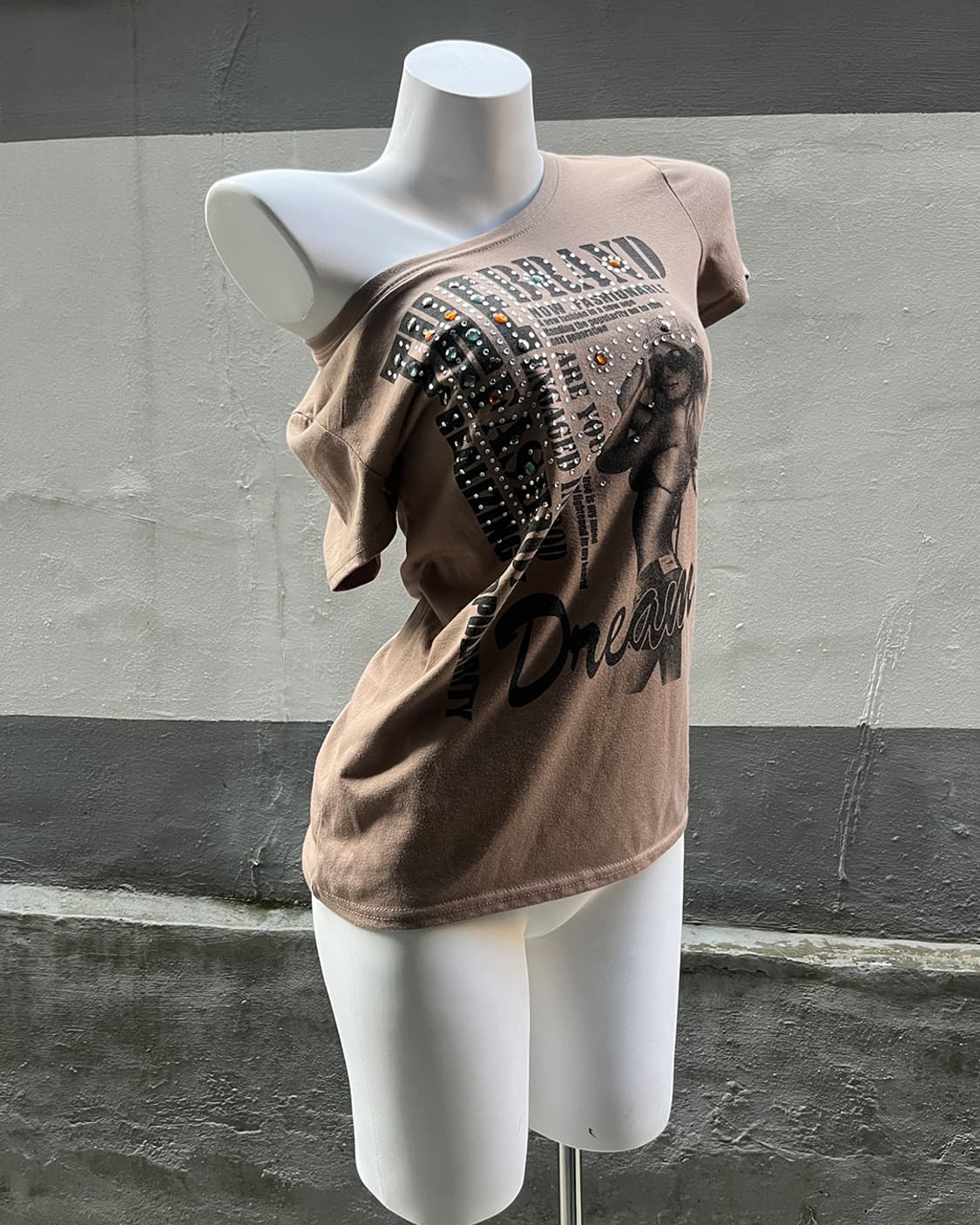 Y2K Glam Studded Print T-shirts 상품이미지1