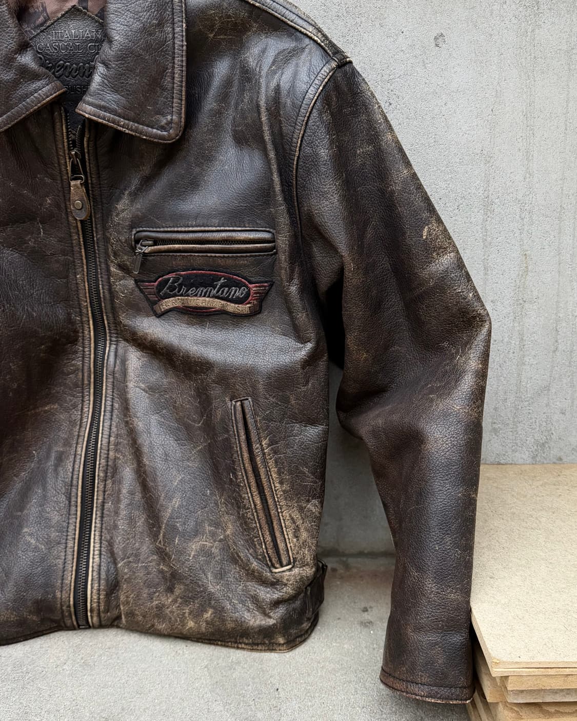 BRENNTANO 90s brown cowhide jacket 상품이미지6
