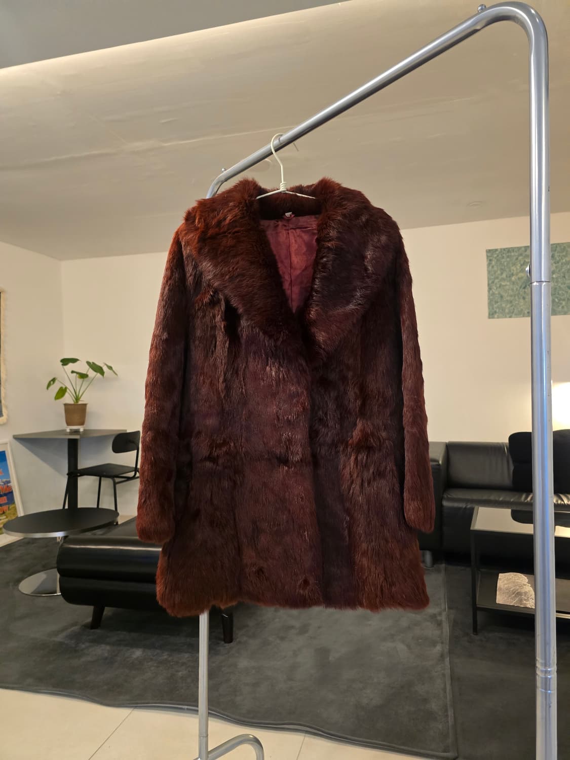 와인컬러 래빗 퓨어코트 상품이미지1