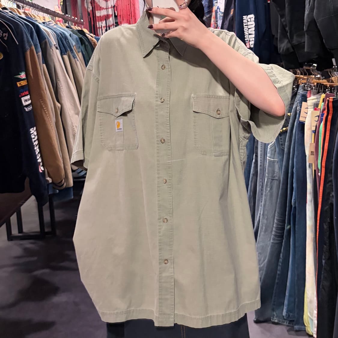 [IM] Carhartt 칼하트 반팔 셔츠 연카키 상품이미지5