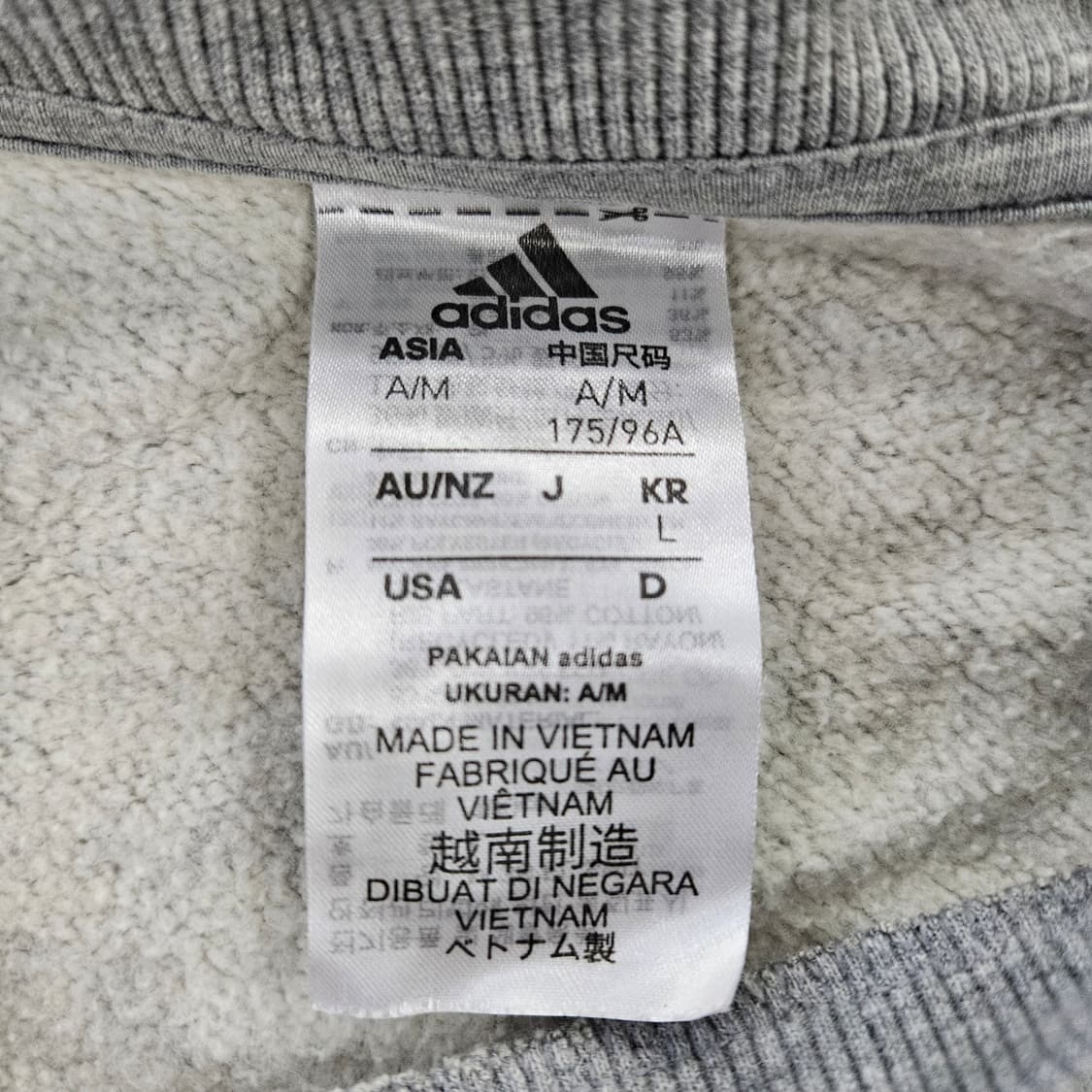 [L] 아디다스 삼선 그레이 기모 맨투맨 0115YH1 상품이미지3