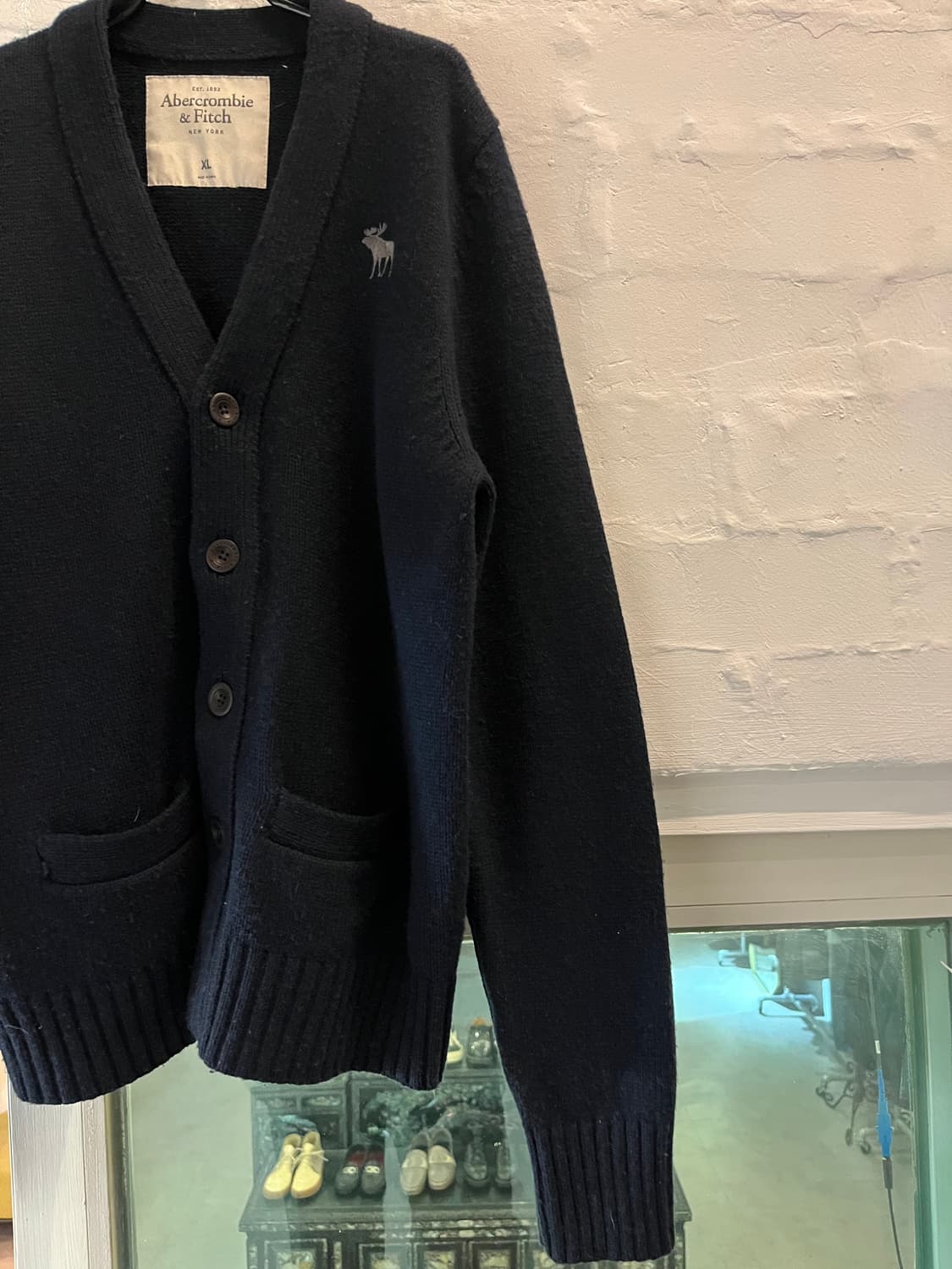 Abercrombie & Fitch 네이비 울 혼방 가디건 XL 상품이미지3