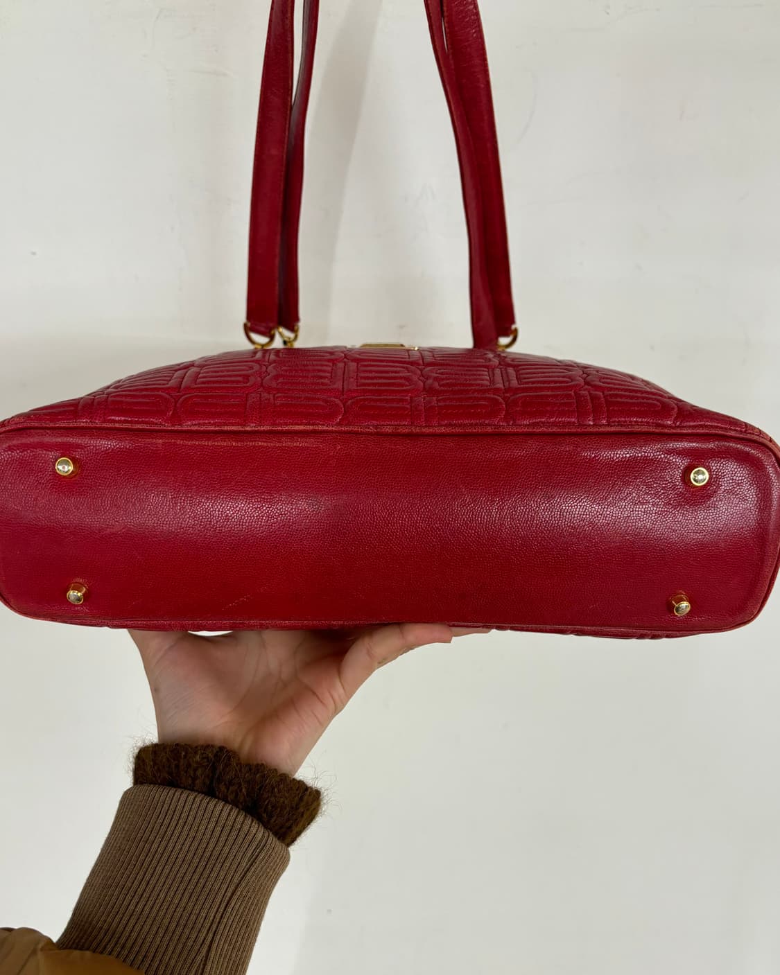 발렌시아가 레드 레더 토트백 상품이미지6