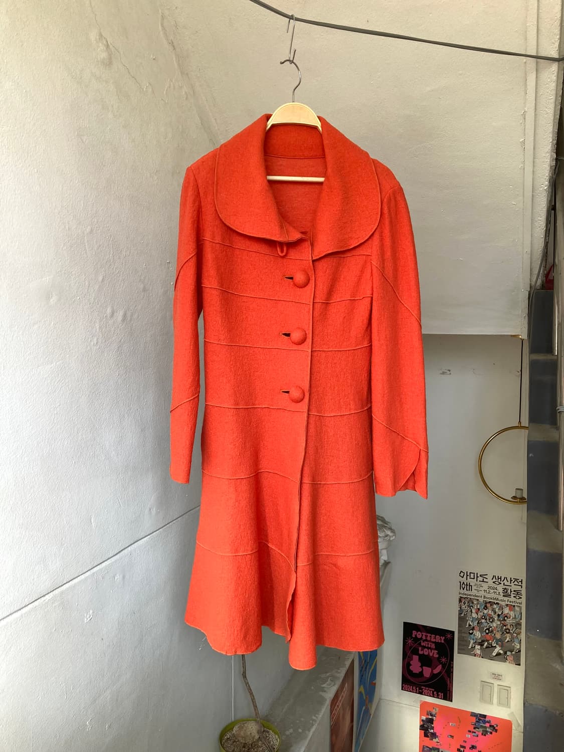 울 100% 언발란스 오렌지 패치 자켓 상품이미지1