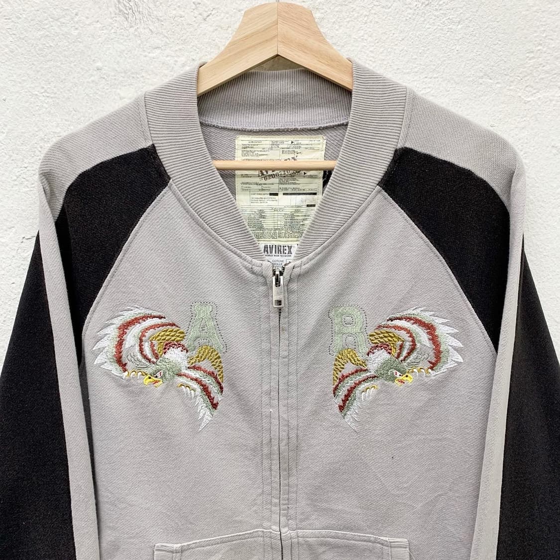 아비렉스 그레이 빅타이거 자수 코튼 블루종 자켓 상품이미지3
