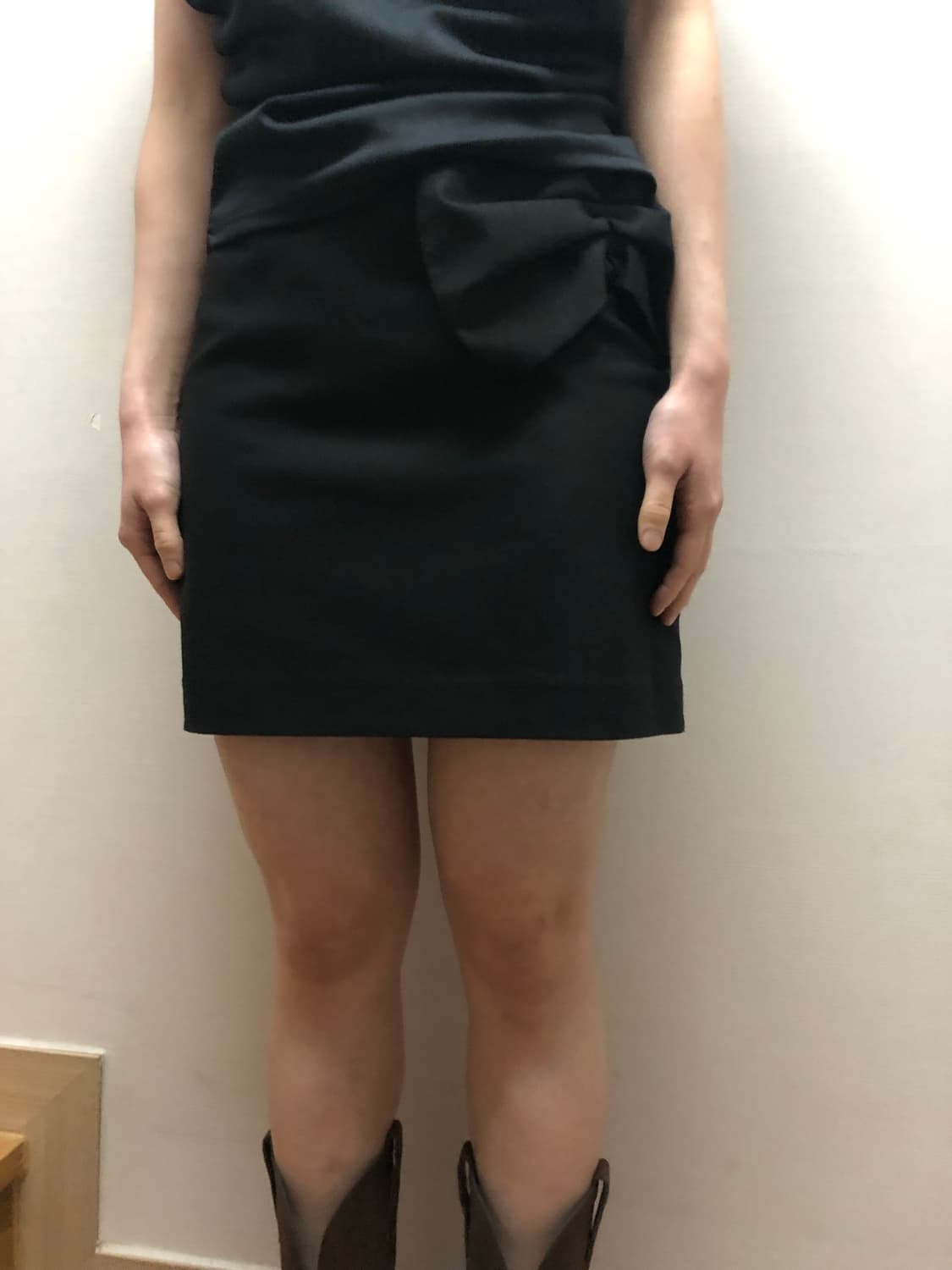 빈티지 블랙 리본 미니 스커트 상품이미지2