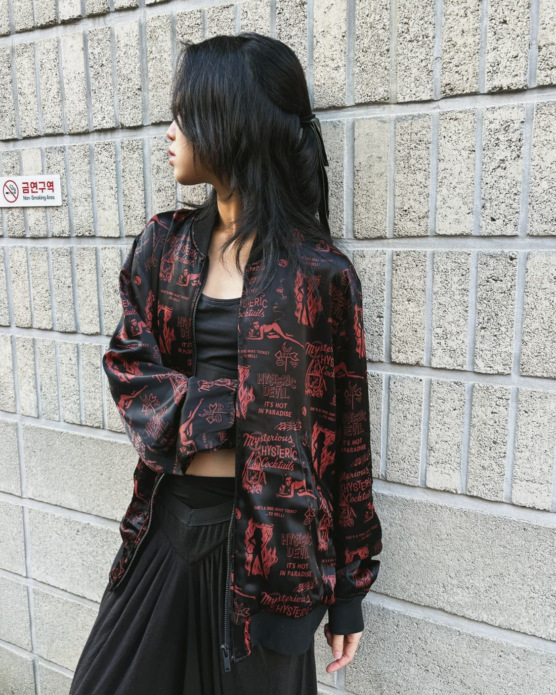 히스테릭글래머 데빌 아트워크 패턴 블루종 상품이미지1