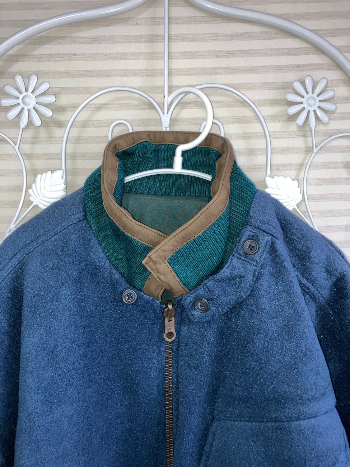 빈티지 딥 블루 벨벳 점퍼 y2k 스트릿 갸루 펑키 일본빈티지505 상품이미지5