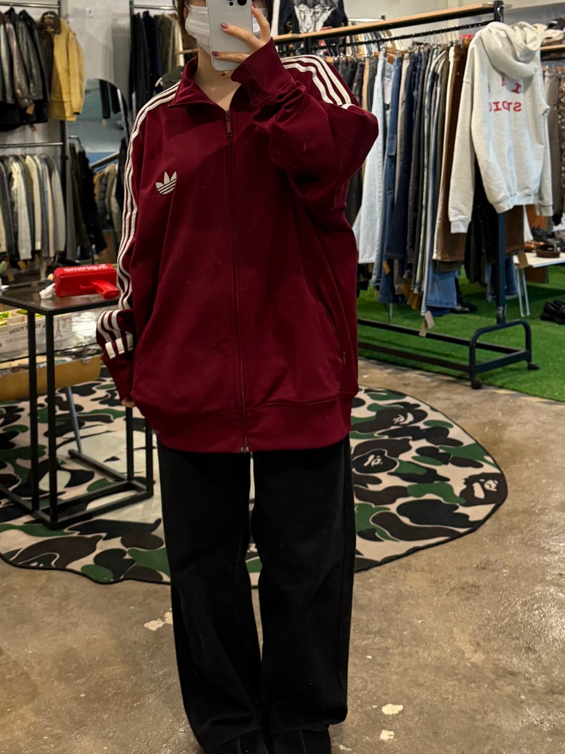 아디다스 구파이어버드 트랙탑 버건디 XL (희귀) 상품이미지5