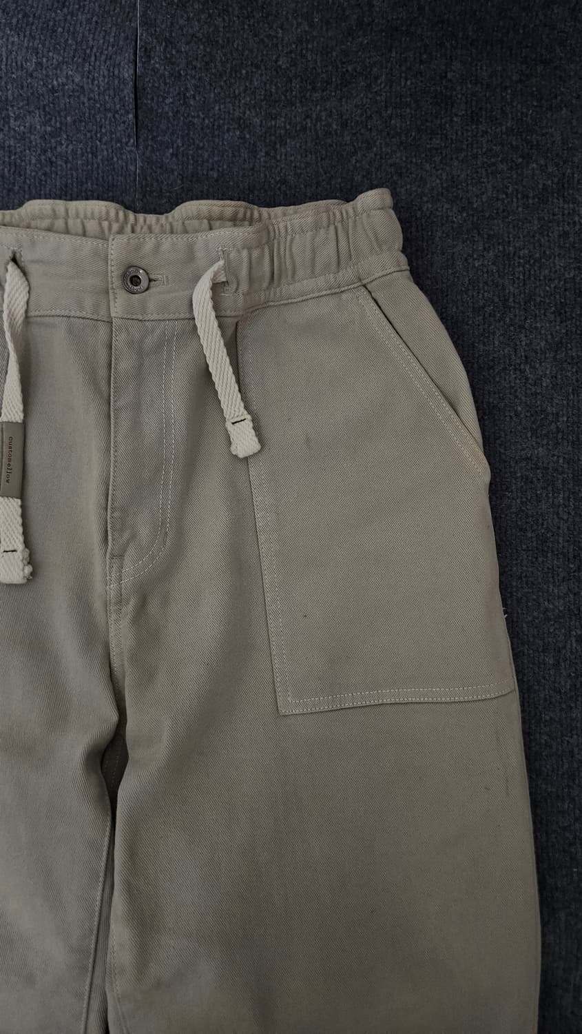 커스텀멜로우 밴딩 와이드 베이지 데님 팬츠(급처) 상품이미지2