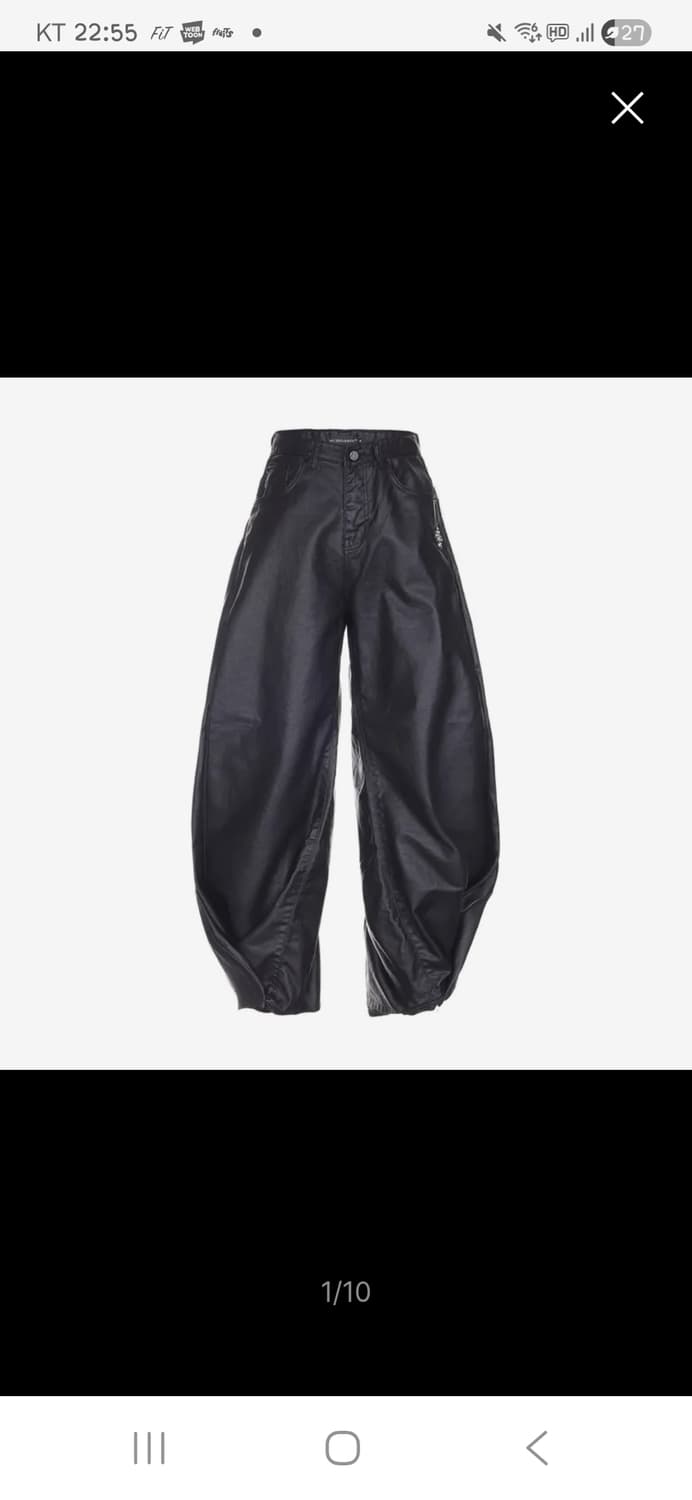 써저리 더블 폴딩 오버 와이드 배기 진 상품이미지1