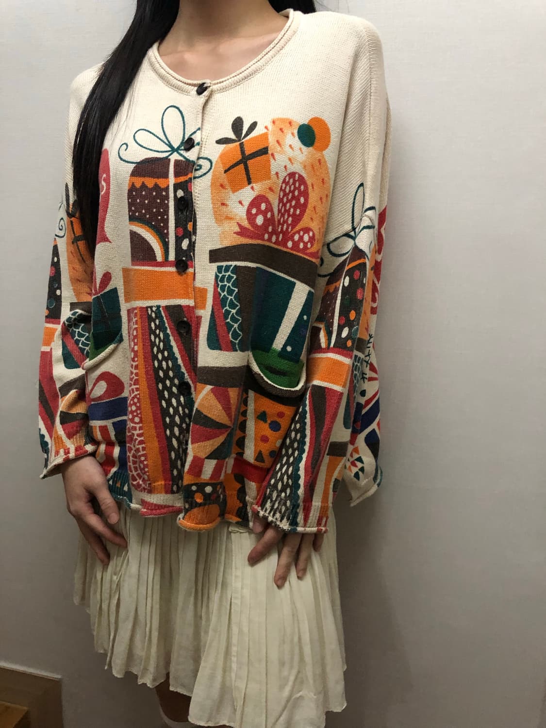 빈티지 아이보리 히피 가디건 상품이미지3